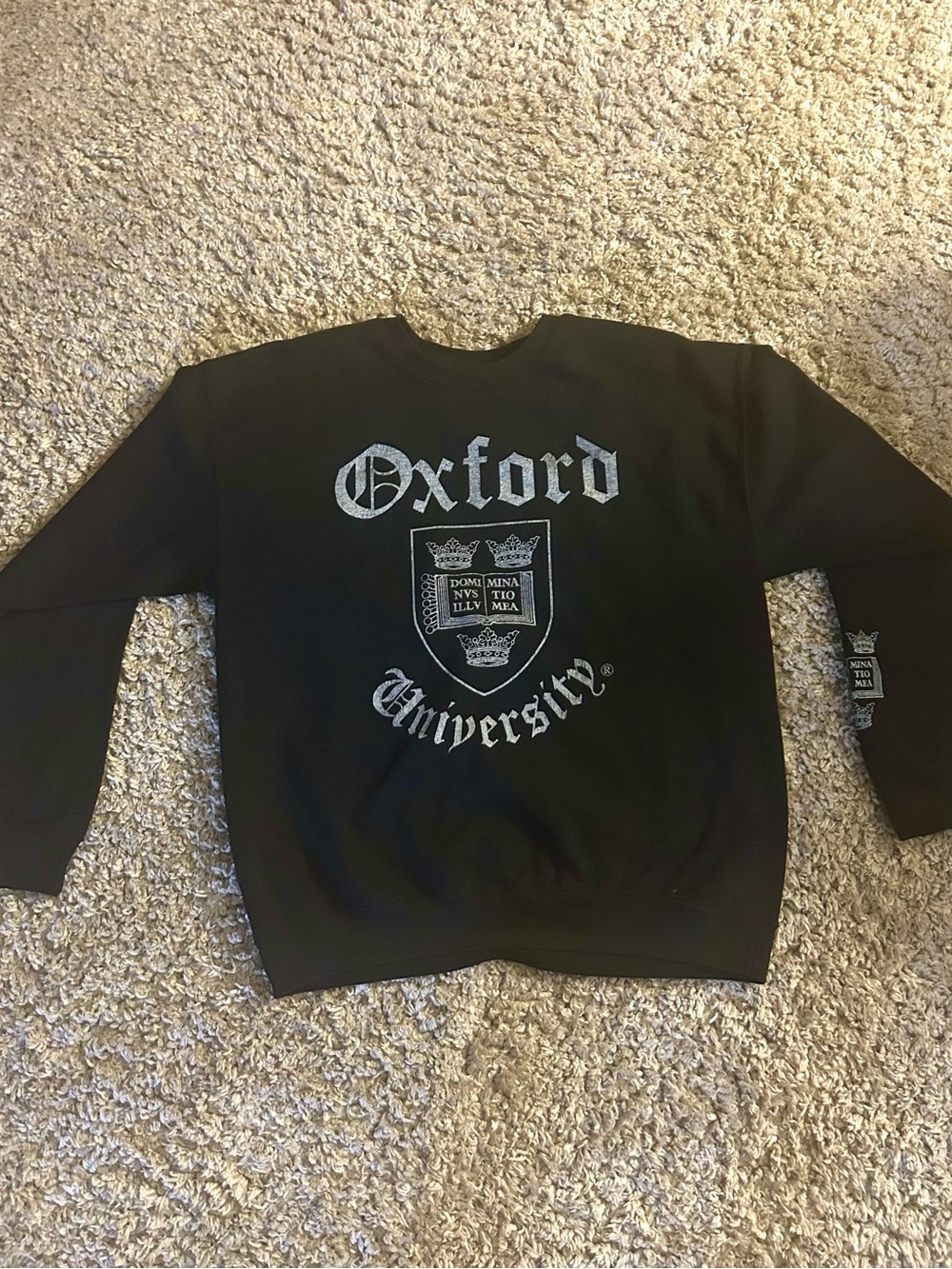 Oxford University Black Crewneck Sweatshirt